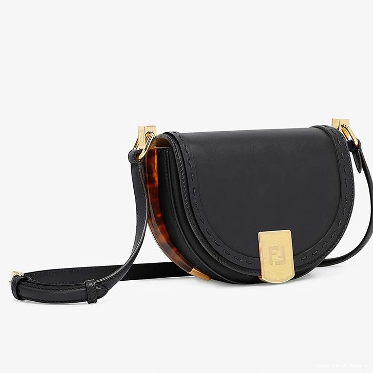 Cheap HOT Bag Fendi Black In Leather Calf ROMA Moonlight Logo 0728
